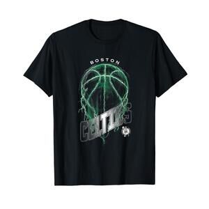 Nba Boston Celtics Lightning Bolt Basketball  T-Shirt